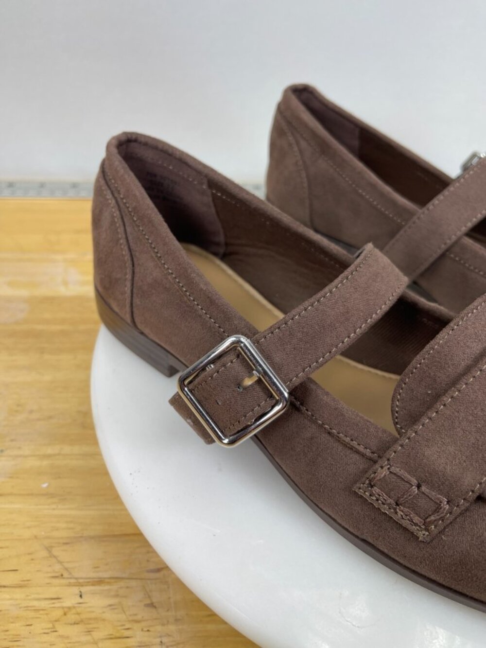 Journee Collection Caspian Brown Suede Mary Jane Flats Womens 7.5 - Picture 2 of 10